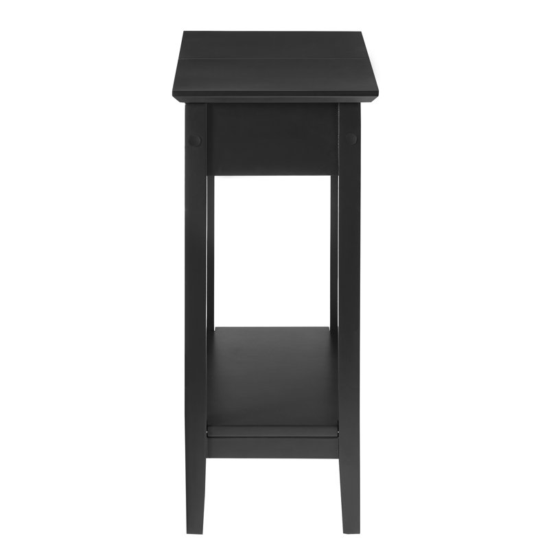 Naomi Home Flip Top Nightstand Tall End Table with Storage Narrow Side